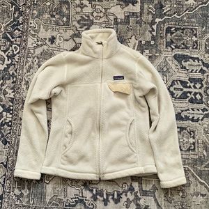 Patagonia cream zip up jacket with pockets womens small